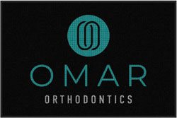 4' x 6'(45" x 69") Waterhog Impressions HD OMAR ORTHODONTICS   Indoor/Outdoor Logo Mat