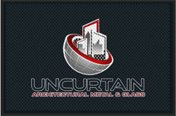 4' x 6' (46" x 69") Superscrape Impressions UNCURTAIN INC  Rubber Logo Mat