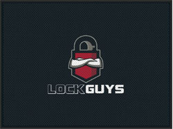 6' x 8' (70" x 95") Superscrape Impressions LOCK GUYS Rubber Logo Mat