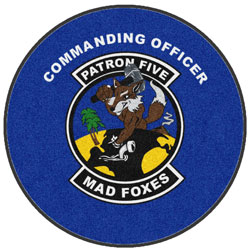 4' Round (45" inches) Digiprint HD Custom Shape MAD FOX  Indoor Logo Mat