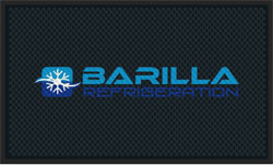 3' x 5' (35" x 56") Superscrape Impressions BARILLA REFRIGERATION  Rubber Logo Mat