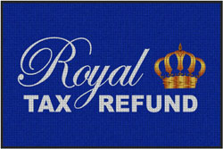 4' x 6'(45" x 69") Waterhog Impressions HD ROYAL TAX  Indoor/Outdoor Logo Mat