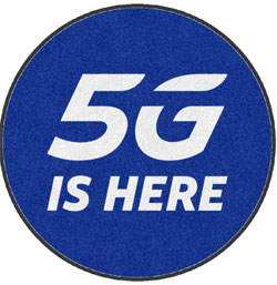 3' Round (35" inches) Digiprint HD Custom Shape 5G IS HERE Indoor Logo Mat