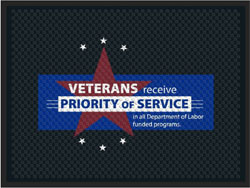3' x 4' (34" x 45.5") Superscrape Impressions PRIORITY OF SERVICE  Rubber Logo Mat