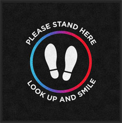 3' x 3' (35" x 35") Digiprint HD PLEASE STAND HERE  Indoor Logo Mat