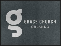 3' x 4' (35" x 45") Waterhog Impressions HD GRACE CHURCH   Indoor-Outdoor Logo Mat