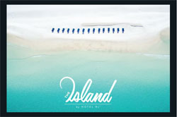 4' x 6' (46" x 69") Floor Impressions THE ISLAND  Rubber Logo Mat