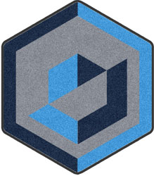 5'3" x 6' Hexagon (63" x 68") Digiprint HD Custom Shape HEXAGON  Indoor Logo Mat