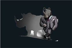 4' x 6' (46" x 69") Floor Impressions UNCLE RHINO   Rubber Logo Mat