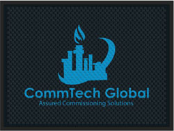 3' x 4' (34" x 45.5") Superscrape Impressions COMMTECH GLOBAL   Rubber Logo Mat
