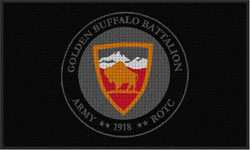 3' x 5' ( 35" x 59" ) Waterhog Impressions HD GOLDEN BUFFALO BATTALION  Indoor/Outdoor Logo Mat