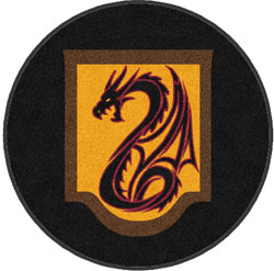 4' Round (45") Digiprint HD Custom Shape DRAGON  Indoor Logo Mat
