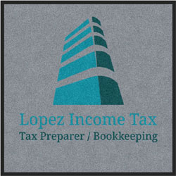3' x 3' (35" x 35") Digiprint HD LOPEZ INCOME TAX  Indoor Logo Mat