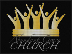 6' x 8' (70" x 96") Waterhog Impressions HD ABUNDANT GRACE CHURCH   Indoor/Outdoor Logo Mat