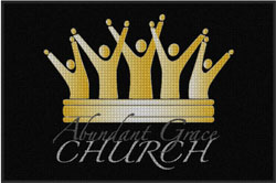 4' x 6' (45" x 69") Waterhog Impressions HD ABUNDANT GRACE CHURCH   Indoor/Outdoor Logo Mat