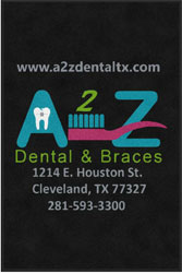4' x 6'(45" x 69") Digiprint HD A2Z DENTAL & BRACES  Indoor Logo Mat