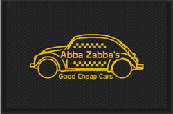4' x 6' (46" x 69") Superscrape Impressions ABBA ZABBA'S   Rubber Logo Mat