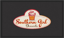 3' x 5' (35" x 56") Superscrape Impressions SOUTHERN GIRL DESSERTS  Rubber Logo Mat