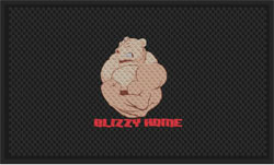 3' x 5' (35" x 56") Superscrape Impressions BLIZZY HOME   Rubber Logo Mat