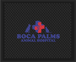 2'6" x 3' (30" x 35") Superscrape Impressions BOCA PALMS ANIMAL HOSPITAL Rubber Logo Mat