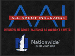 3' x 4' (35" x 45") Digiprint HD ALL ABOUT INSURANCE Indoor Logo Mat