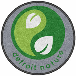 4' Round (45") Digiprint HD Custom Shape DETROIT NATURE Indoor Logo Mat