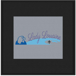 6' x 6' (67" x 67") Superscrape Impressions LADY LORRAINE   Rubber Logo Mat