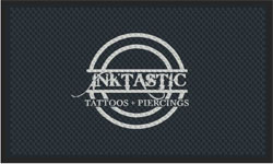 3' x 5' (35" x 56") Superscrape Impressions INK TASTIC  Rubber Logo Mat