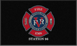 3' x 5' ( 35" x 59" ) Waterhog Impressions HD WOODLAWN FIRE DEPT Indoor/Outdoor Logo Mat