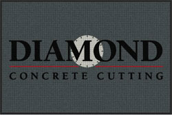 4' x 6' (45" x 69") Waterhog Impressions HD DIAMOND CONCRETE CUTTING  Indoor/Outdoor Logo Mat