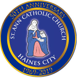 6' Round (68" inches) Digiprint HD Custom Shape ST ANN CATHOLIC CHURCH Indoor Logo Mat