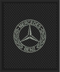 2'6" x 3' (30" x 35") Superscrape Impressions MERCEDES BENZ  Rubber Logo Mat