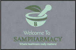 4' x 6'(45" x 69") Digiprint HD  SAM PHARMACY  Indoor Logo Mat