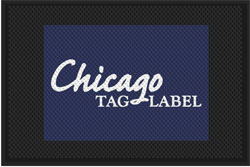 4' x 6' (46" x 69") Superscrape Impressions CHICAGO TAG & LABEL  Rubber Logo Mat