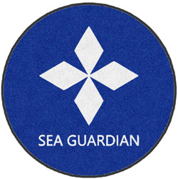 3' Round (35" inches) Digiprint HD Custom Shape SEA GUARDIAN  Indoor Logo Mat