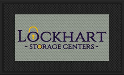 3' x 5' (35" x 56") Superscrape Impressions LOCKHART Rubber Logo Mat