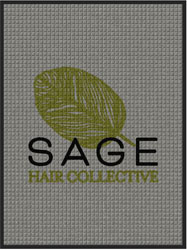 3' x 4' (35" x 45") Waterhog Impressions HD SAGE HAIR COLLECTIVE  Indoor-Outdoor Logo Mat