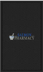 3' x 5' (35" x 56") Superscrape Impressions SALMON PHARMACY  Rubber Logo Mat