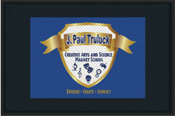 4' x 6' (46" x 69") Superscrape Impressions J PAUL TRULUCK  Rubber Logo Mat