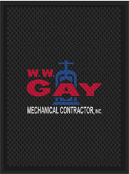 3' x 4' (35" x 45") Superscrape Impressions WW GAY MECHANICAL Rubber Logo Mat