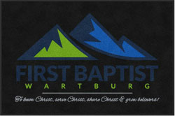 4' x 6'(45" x 69") Digiprint HD 1ST BAPTIST CHURCH Indoor Logo Mat