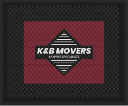 2'6" x 3' (30" x 35") Superscrape Impressions K&B MOVERS  Rubber Logo Mat