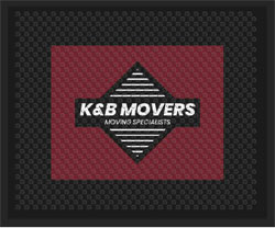 2'6" x 3' (30" x 35") Superscrape Impressions K&B MOVERS  Rubber Logo Mat