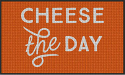 3' x 5 (35" x 59") Waterhog Inlay CHEESE THE DAY  Indoor/Outdoor Logo Mat