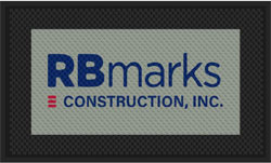 3' x 5' (35" x 56") Superscrape Impressions RB MARKS CONSTRUCTION Rubber Logo Mat