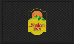 3' x 5' (35" x 56") Superscrape Impressions SHALOM  Rubber Logo Mat