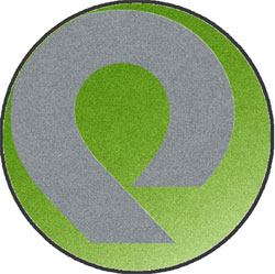 5' Round (58" inches) Digiprint HD Custom Shape  Q-ICON Indoor Logo Mat