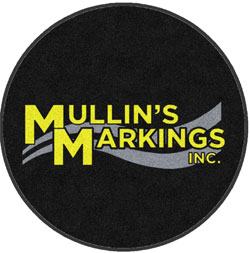 6' Round (68" inches) Digiprint HD Custom Shape MULLENS MARKINGS  Indoor Logo Mat