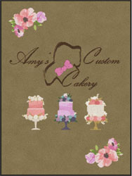 6' x 8' (68" x 95") Digiprint HD AMY'S CUSTOM CAKERY   Indoor Logo Mat