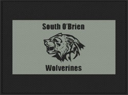 6' x 8' (70" x 95") Superscrape Impressions SOUTH O'BRIEN  Rubber Logo Mat